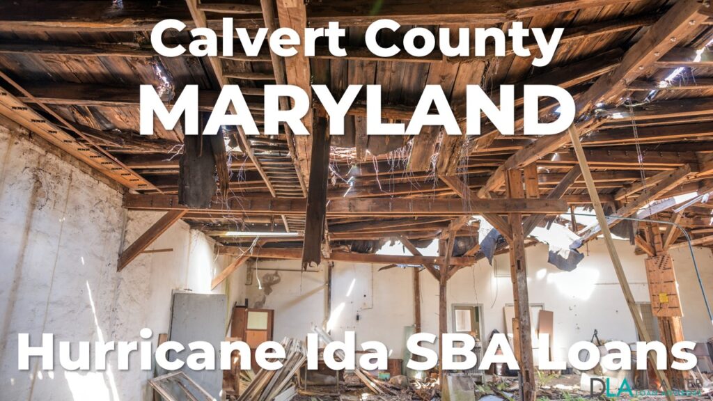 Calvert County Maryland Hurricane Ida SBA Loans