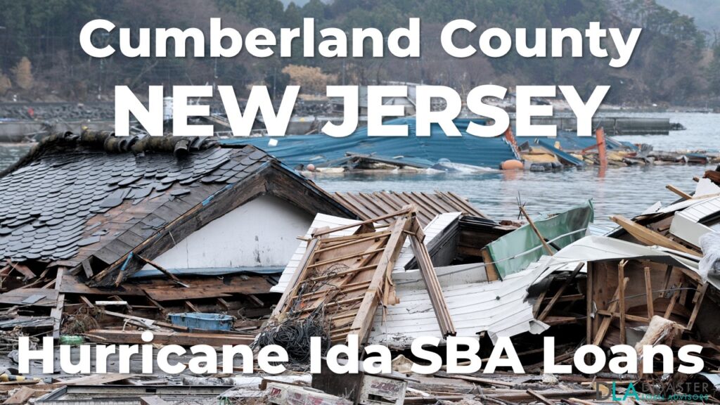 Cumberland County New Jersey Hurricane Ida SBA Loans