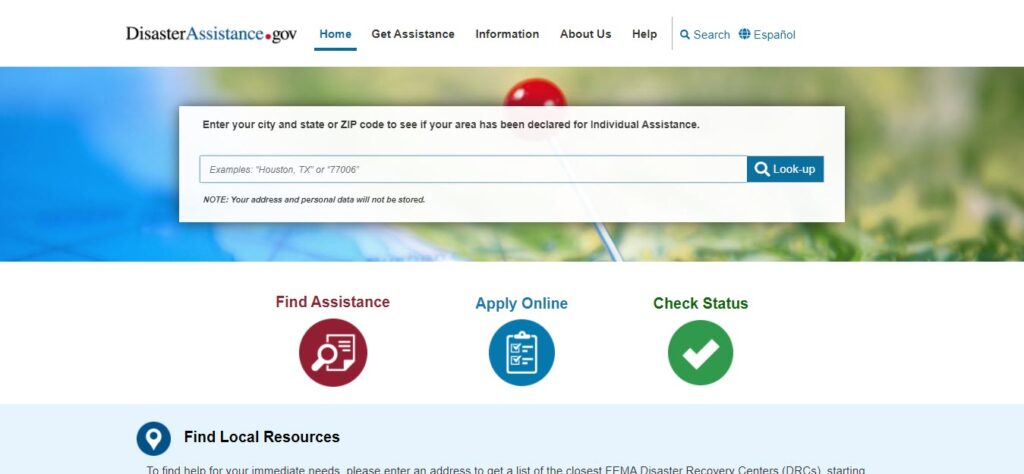 FEMA Arlington County VA Find Assistance Apply Online Check Status