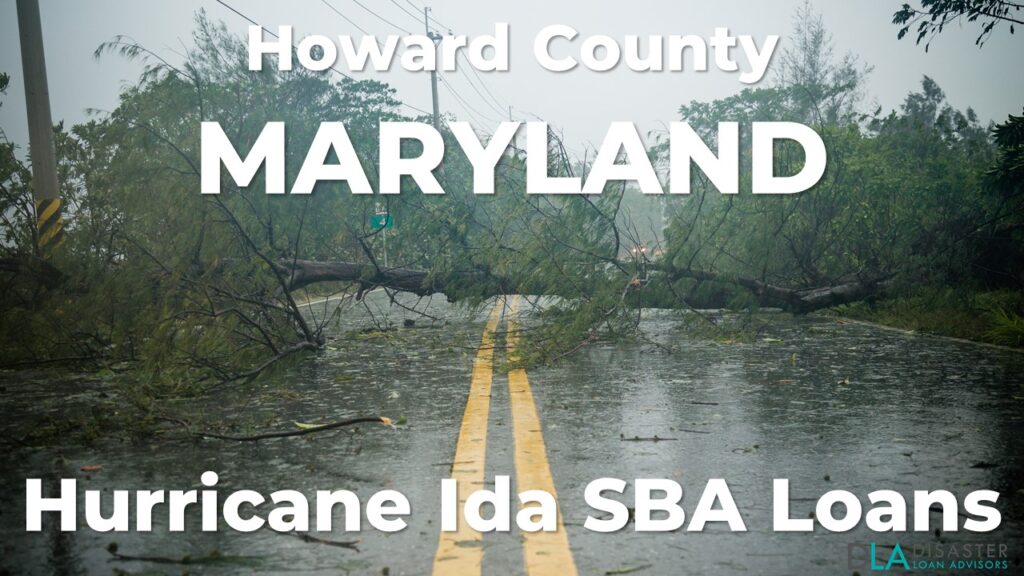 Howard County Maryland Hurricane Ida SBA Loans