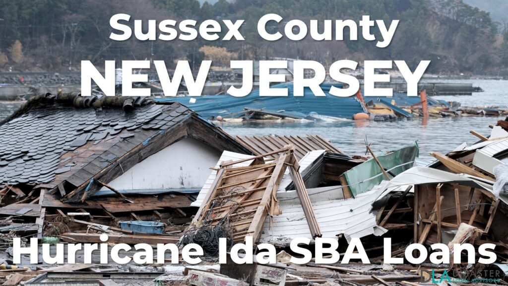Sussex County New Jersey Hurricane Ida SBA Loans