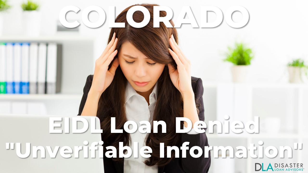 Colorado EIDL Unverifiable Information