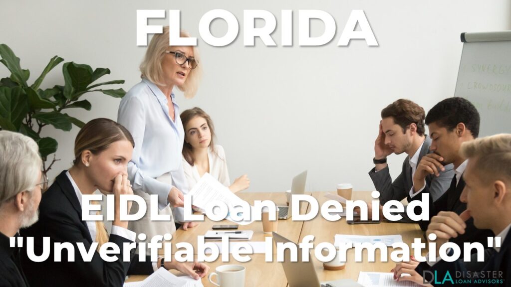 Florida EIDL Unverifiable Information