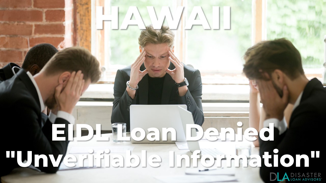 Hawaii EIDL Unverifiable Information