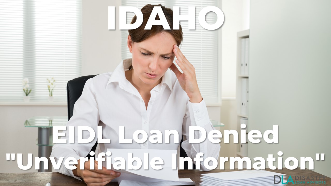 Idaho EIDL Unverifiable Information