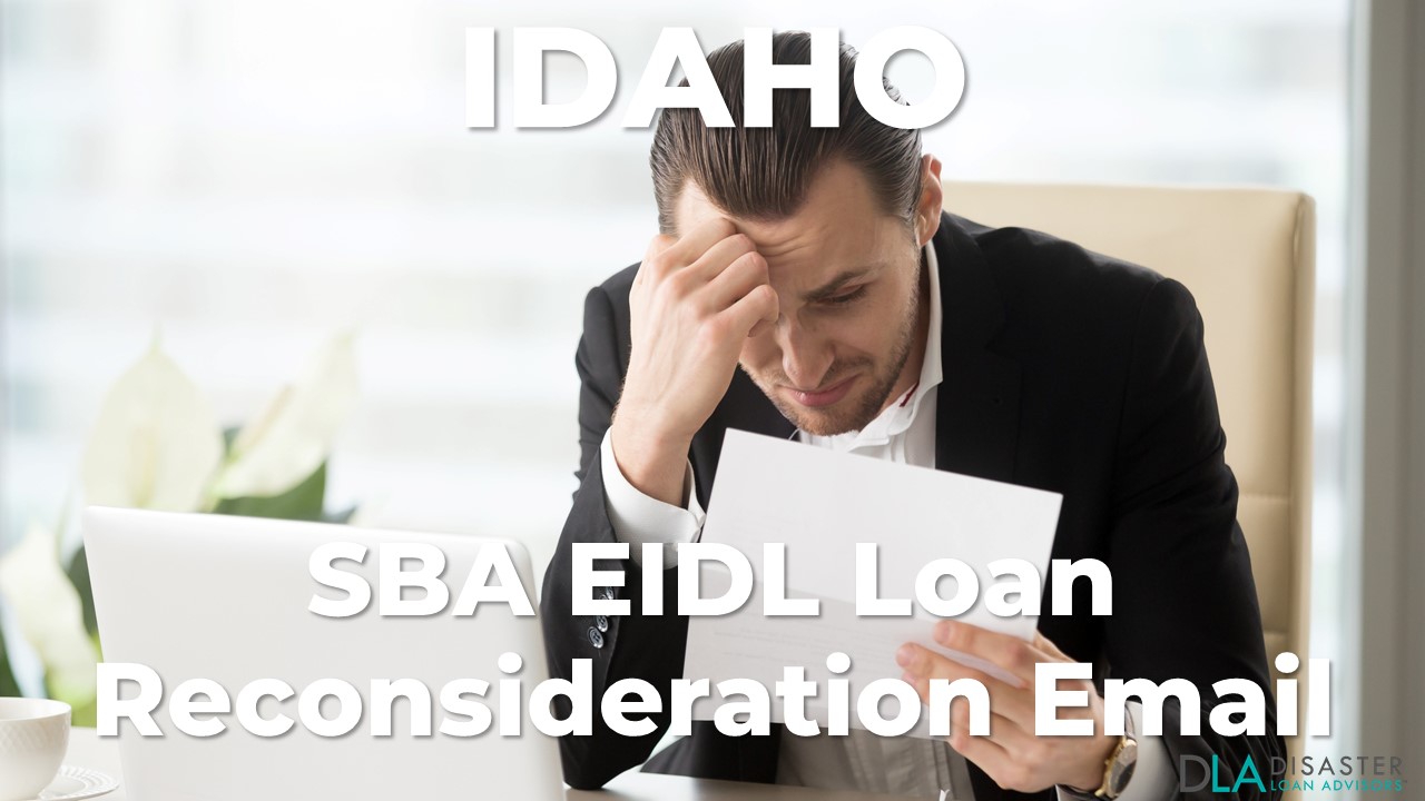 Idaho SBA Reconsideration Email