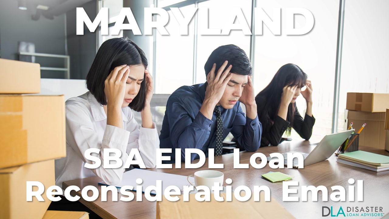 Maryland SBA Reconsideration Email