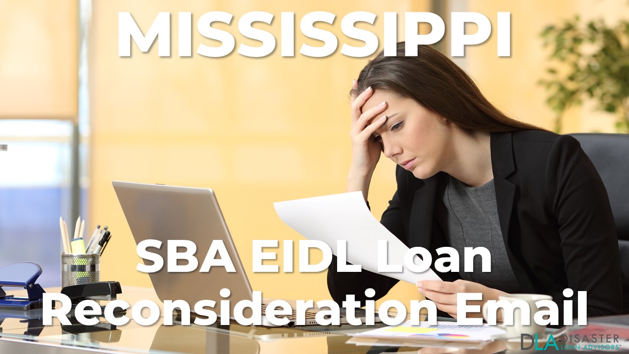 Mississippi SBA Reconsideration Email