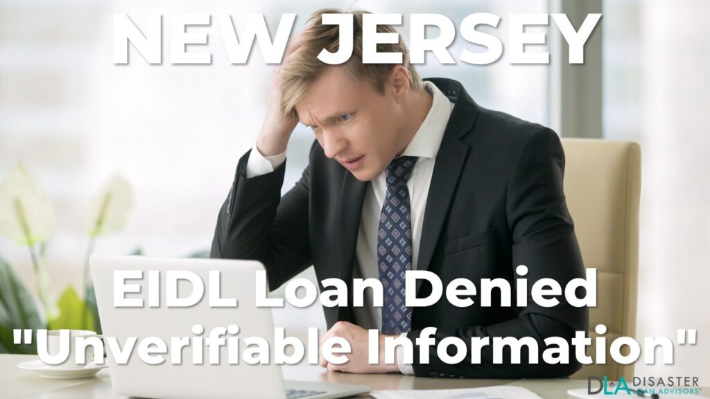 New Jersey EIDL Unverifiable Information