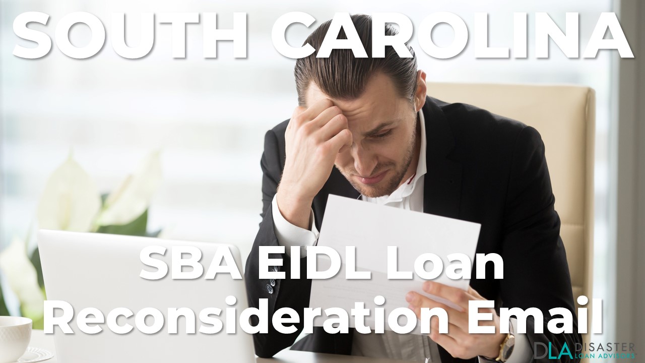 South Carolina SBA Reconsideration Email