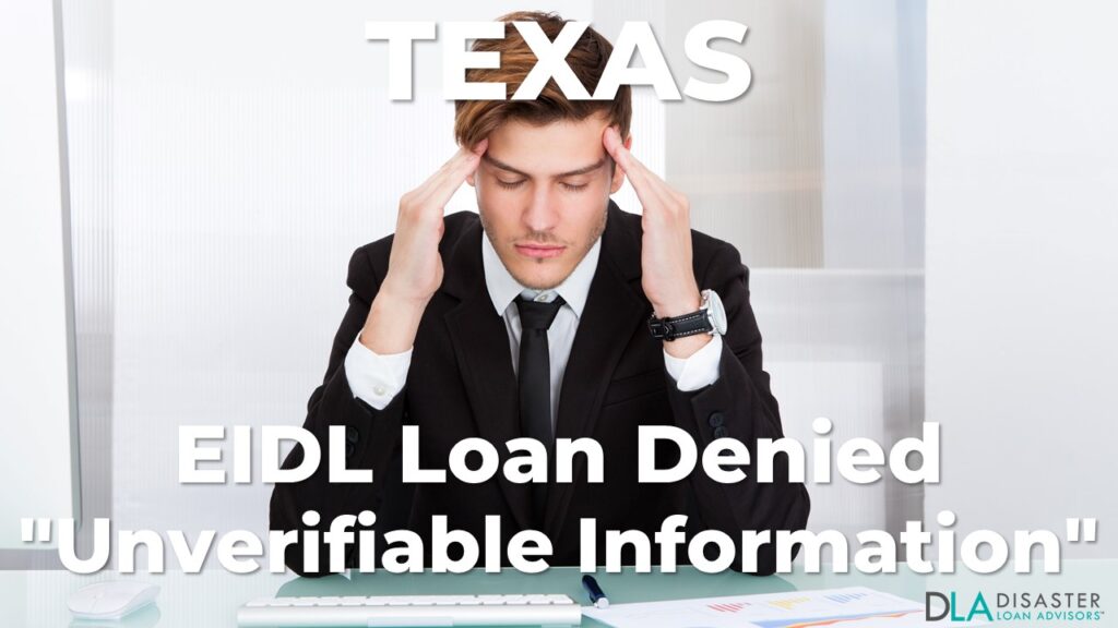 Texas EIDL Unverifiable Information