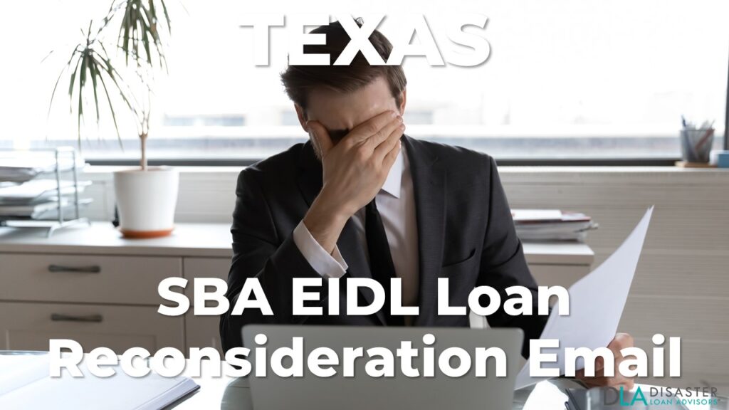 Texas SBA Reconsideration Email