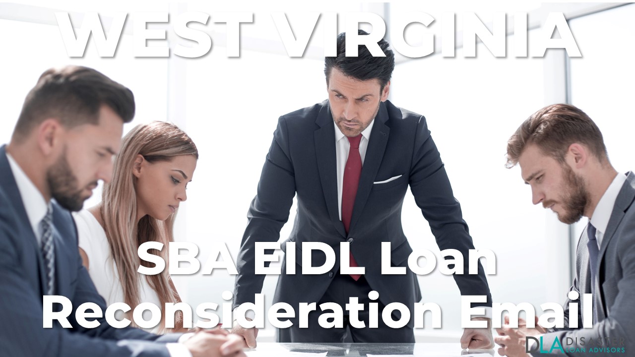 West Virginia SBA Reconsideration Email