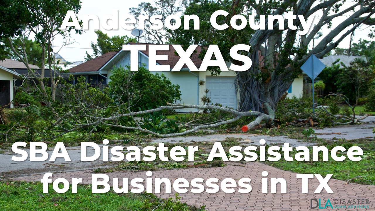 Anderson County Texas SBA Disaster Loan Relief for Severe Storms and Tornadoes TX-00627