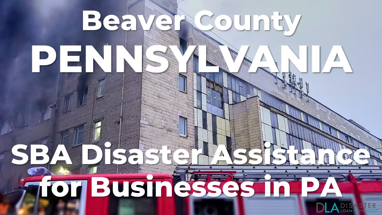 Beaver County Pennsylvania SBA Disaster Loan Relief for Apartment Fire PA-00119