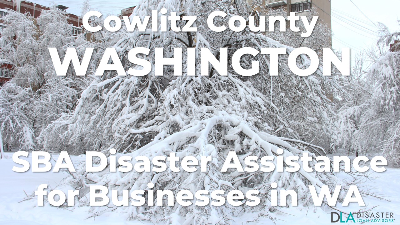 Cowlitz County Washington SBA Disaster Loan Relief for Severe Winter Storms, Snowstorms, Straight-line Winds, Flooding, Landslides, and Mudslides WA-00104
