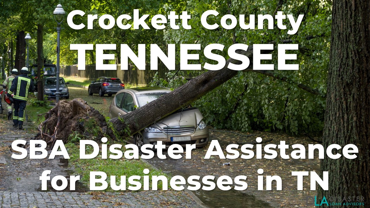 Crockett County Tennessee SBA Disaster Loan Relief for Wind, Severe Weather, and Tornadoes TN-00136