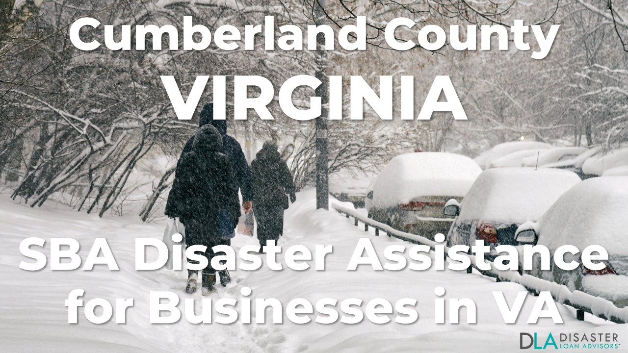 Cumberland County Virginia SBA Disaster Loan Relief for Severe Winter Storm and Snowstorm VA-00099