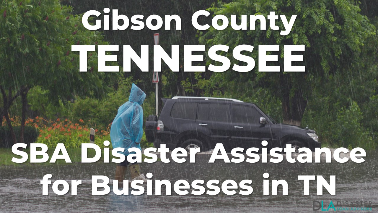Gibson County Tennessee SBA Disaster Loan Relief for Wind, Severe Weather, and Tornadoes TN-00136