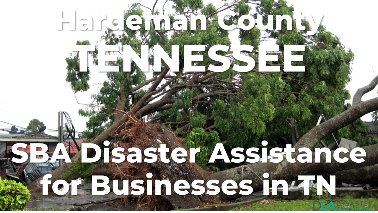 Hardeman County Tennessee SBA Disaster Loan Relief for Wind, Severe Weather, and Tornadoes TN-00136
