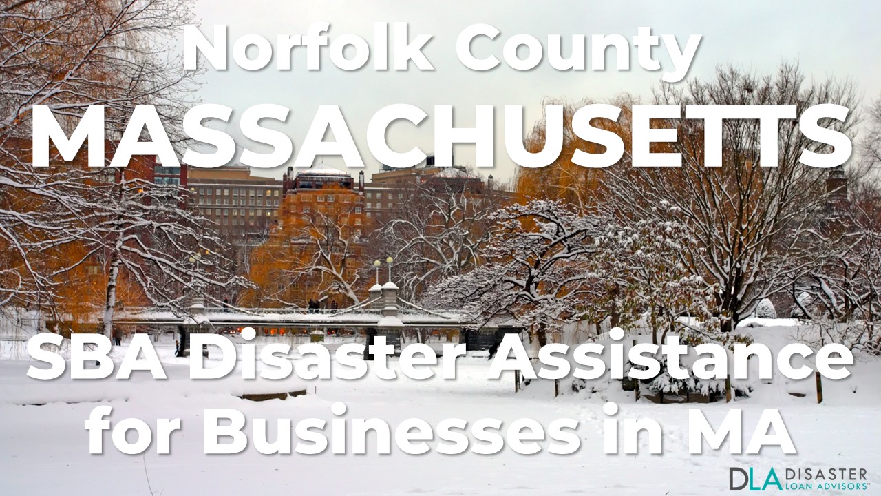 Norfolk County Massachusetts SBA Disaster Loan Relief for Severe Winter Storm and Snowstorm MA-00084