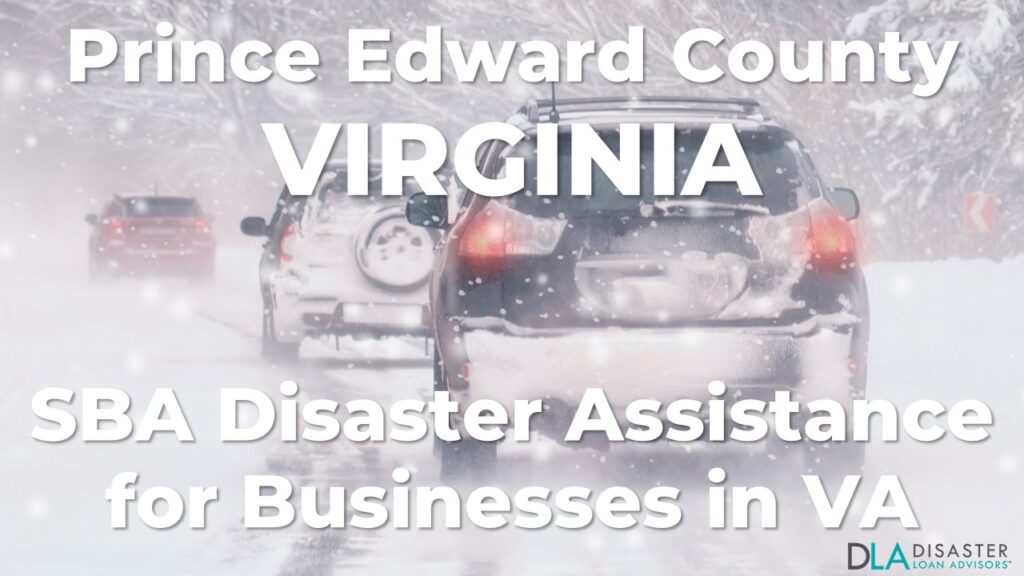 Prince Edward County Virginia SBA Disaster Loan Relief for Severe Winter Storm and Snowstorm VA-00099