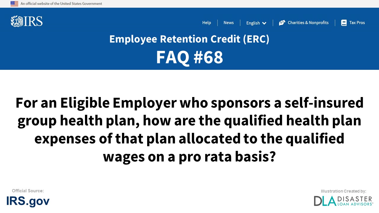 ERC Credit FAQ #68. For An Eligible Employer Who Sponsors A Self 