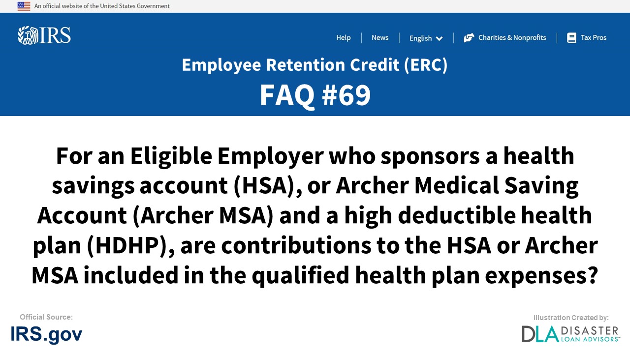 ERC Credit FAQ #69. For An Eligible Employer Who Sponsors A Health 
