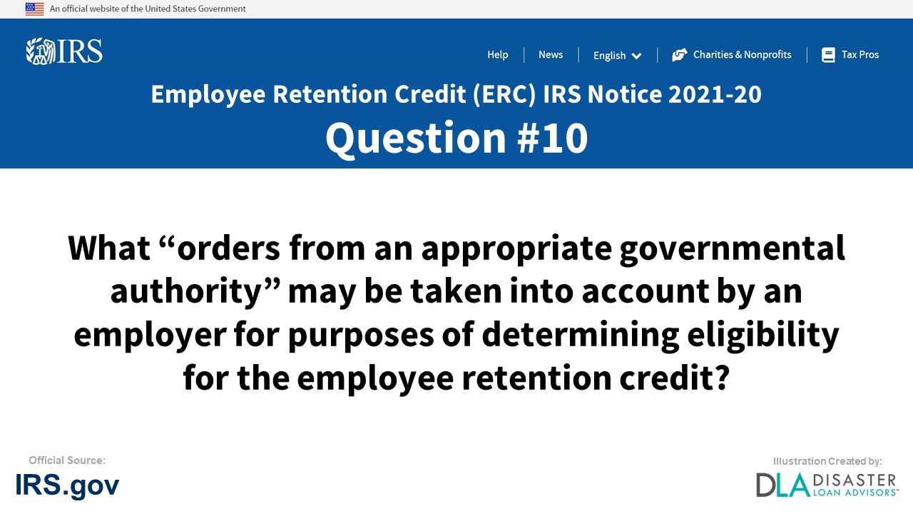 Erc-irs-10-what-orders-from-an-appropriate-governmental-authority-may-be-taken