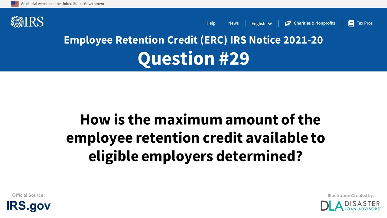 How Is The Maximum Amount Of The Employee Retention Credit 