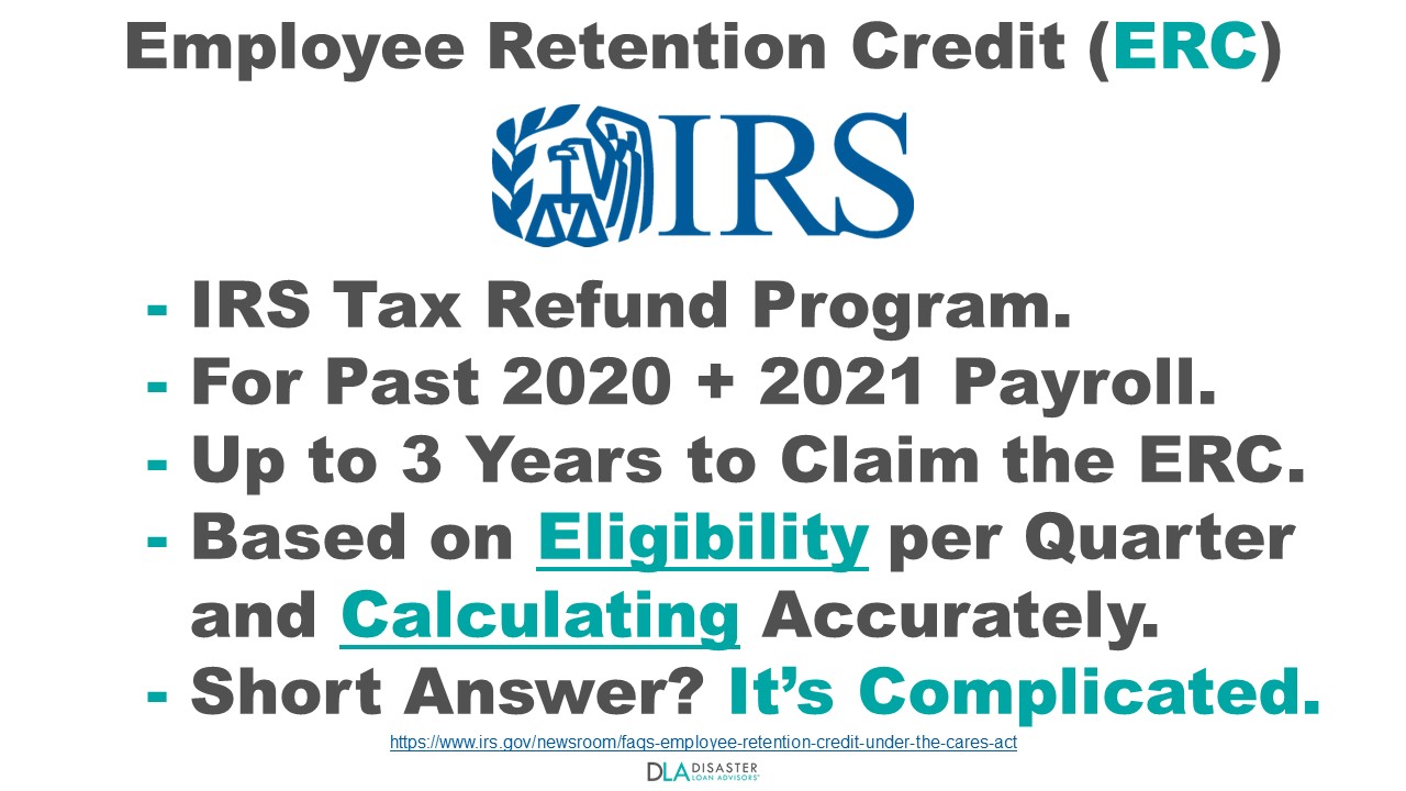 Employee Retention Credit (ERC) Tax Refund Program from the IRS
